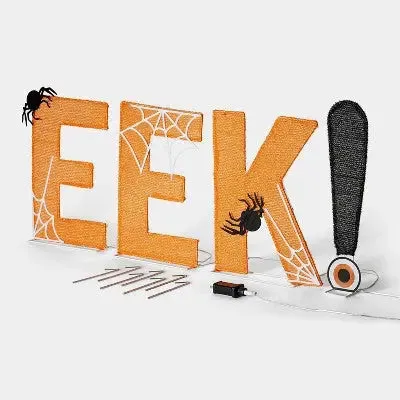 18" Mesh EEK! Orange Dewdrop Lights Halloween Decorative Word - Hyde & EEK! Boutique