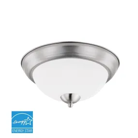 19W 15in. Round Brushed Nickel Dimmable LED Ceiling Light - 180 Degree Beam - 120V - Direct Wiring - 1500 Lm - 3000K Warm White