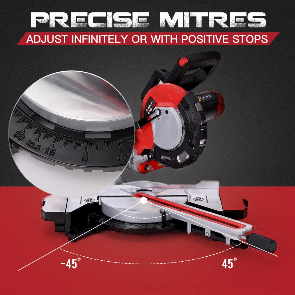 2000W Sliding Compound Mitre Saw 210mm Laser Guide - Baumr-AG