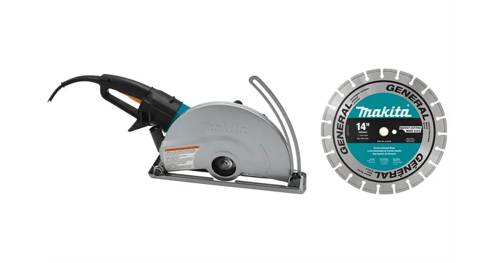 2021 Makita 14" SJS™ Electric Angle Cutter, with 14" Diamond Blade (4114X)