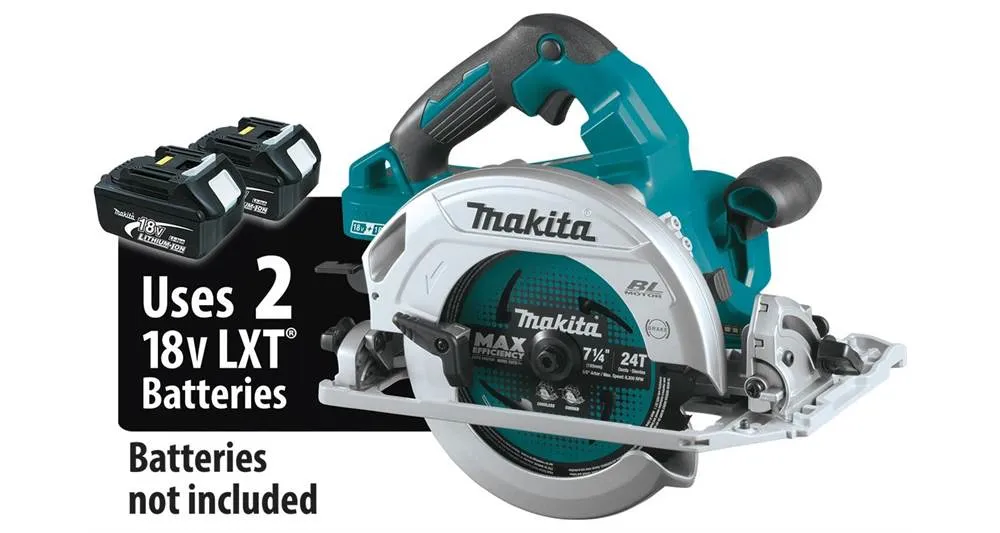 2021 Makita 36V (18V X2) LXT® Brushless 7-1/4" Circular Saw with Guide Rail Compatible Base, Tool Only (XSH08Z)