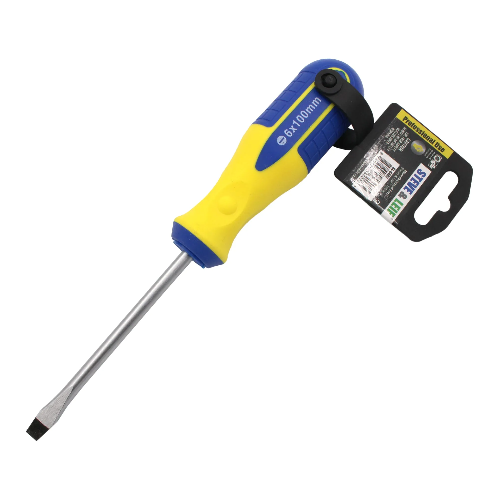 4 inch Yellow/Blue Slotted Screwdriver (6x100mm)