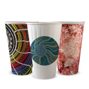 460mL/16oz (90mm) Indigenous Art Series Double Wall BioCup - 600/CTN