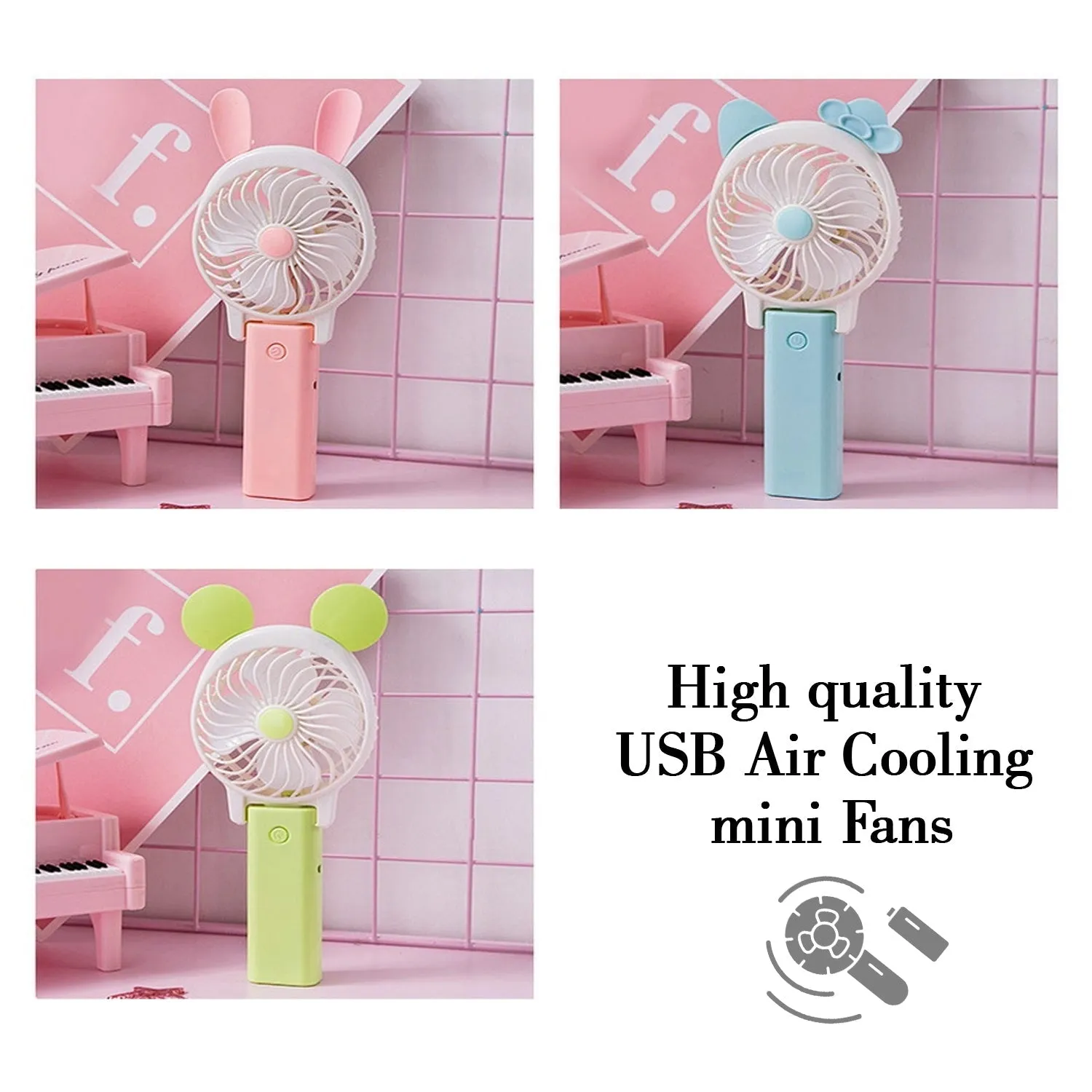 4765 Mini Cartoon Style Fan used in all kinds of places including household and many more for producing fresh air purposes.(Battery Not Include)