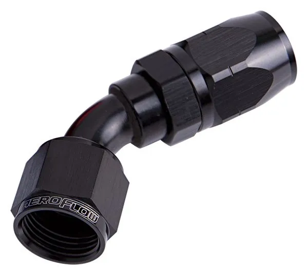 500 Series Cutter Swivel 45° Hose End -4AN AF502-04BLK