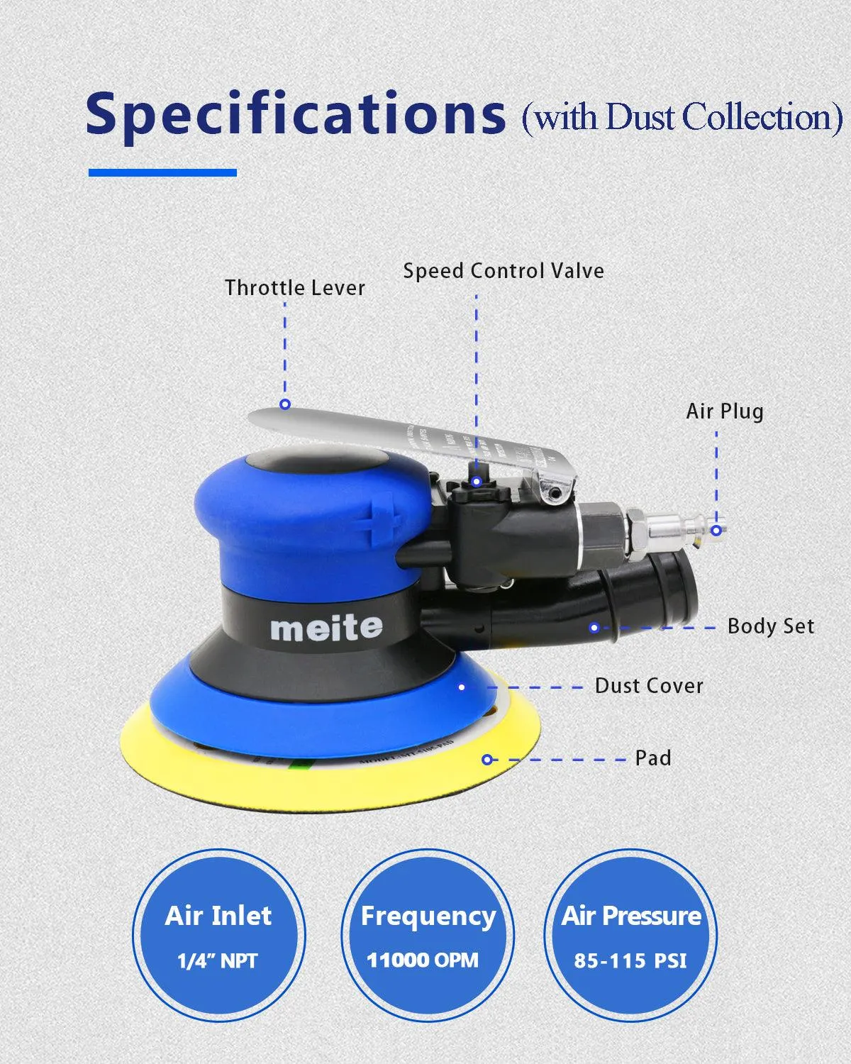 5"/6" Air Random Orbital Sander