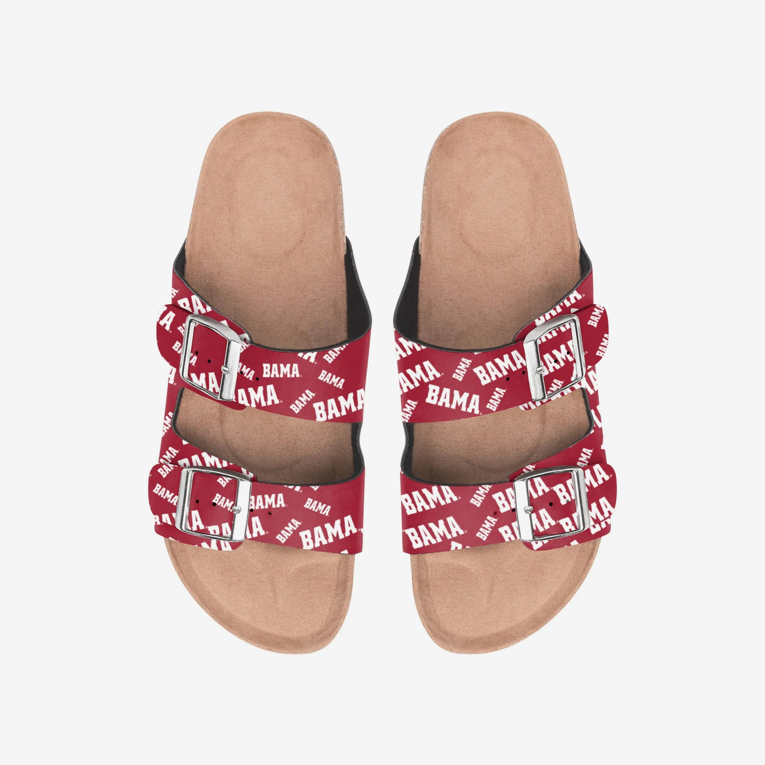 Alabama Crimson Tide Womens Mini Print Double Buckle Sandal