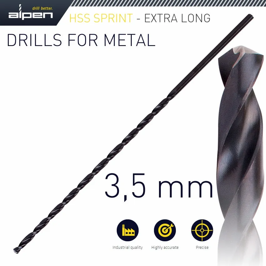 ALPEN ALPEN HSS SUPER 3.5MM 165 X 115 EXTRA LONG ALP1000035