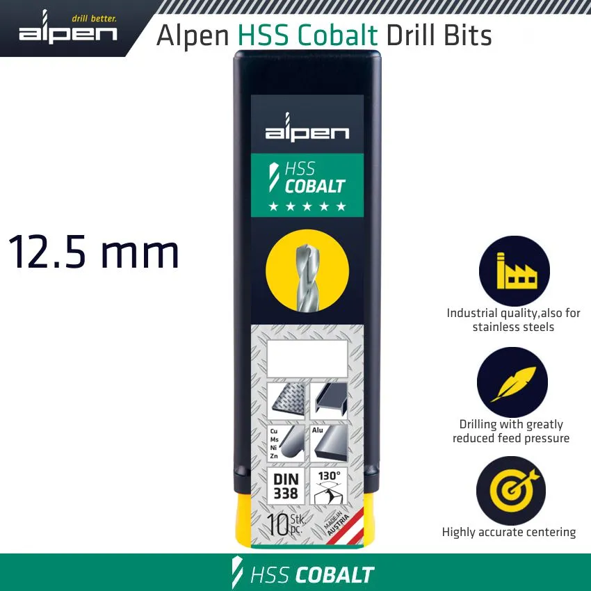 ALPEN HSS COBALT BULK DIN 338 RN,  12.5 ALP6130125