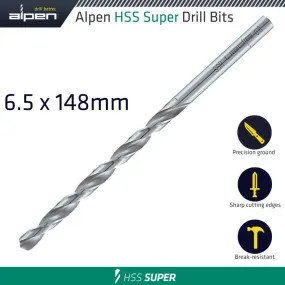 ALPEN HSS DRILL BIT LONG 6.5 X 148MM BULK ALP551065