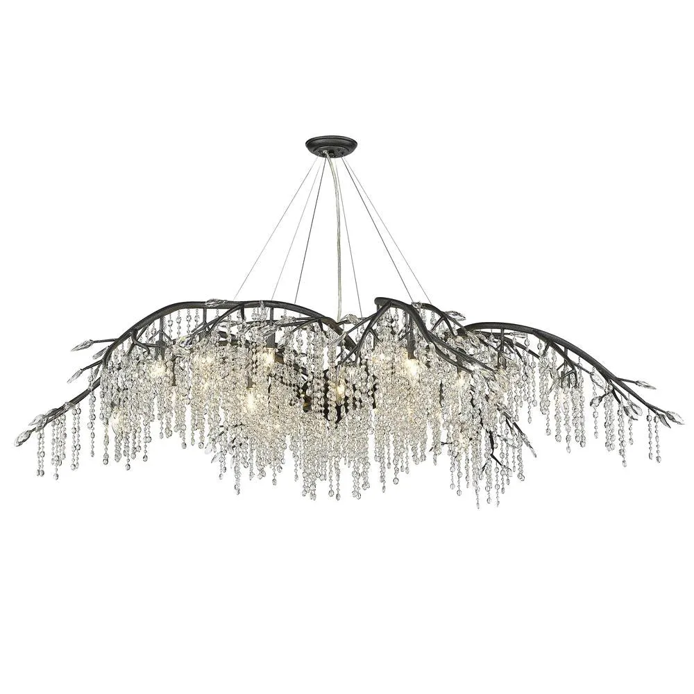 Autumn Twilight 24 Light Chandelier BLACK IRON