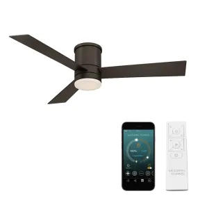 Axis Indoor/Outdoor 3-Blade 52" Smart Flush Mount Ceiling Fan with LED Light Kit and Remote Control