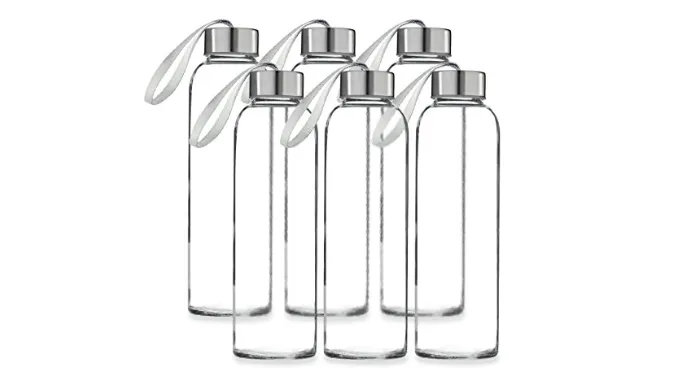 BIG PRICE DROP: Pack of 20: Glass Water Bottles 18 oz - Stainless Steel