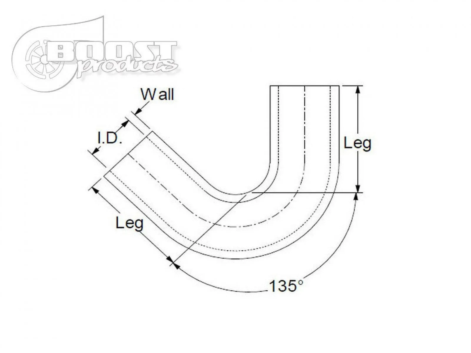 BOOST Products Silicone Elbow 135 Degrees, 80mm (3-1/8") ID, Blue