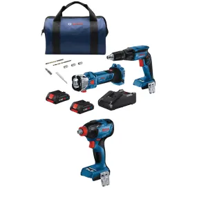 BOSCH 18V 2-Tool Combo Kit & FREE 18V Connected-Ready 2-IN-1 1/4" & 1/2" Bit/Socket Impact Driver/Wrench