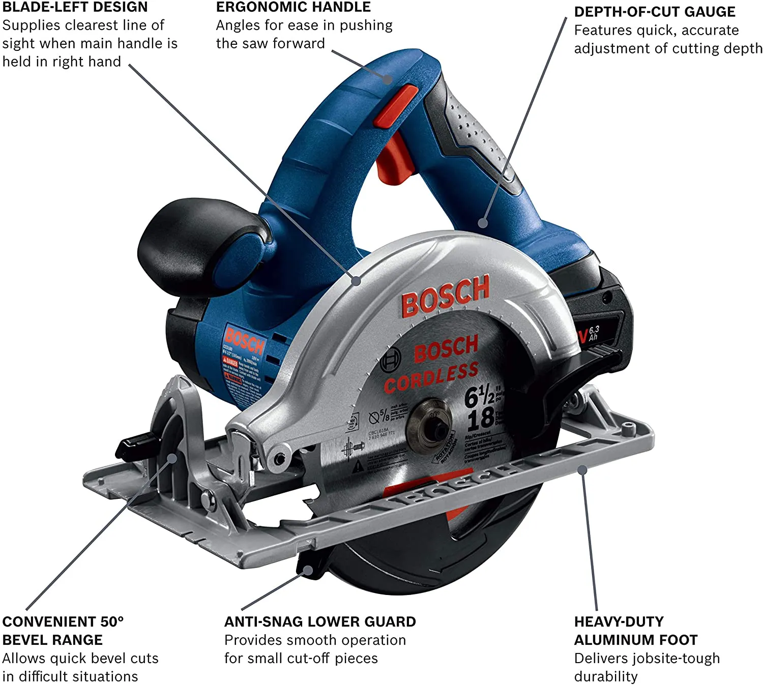 Bosch CCS180-B14 18V 6-1/2" Circular Saw Kit