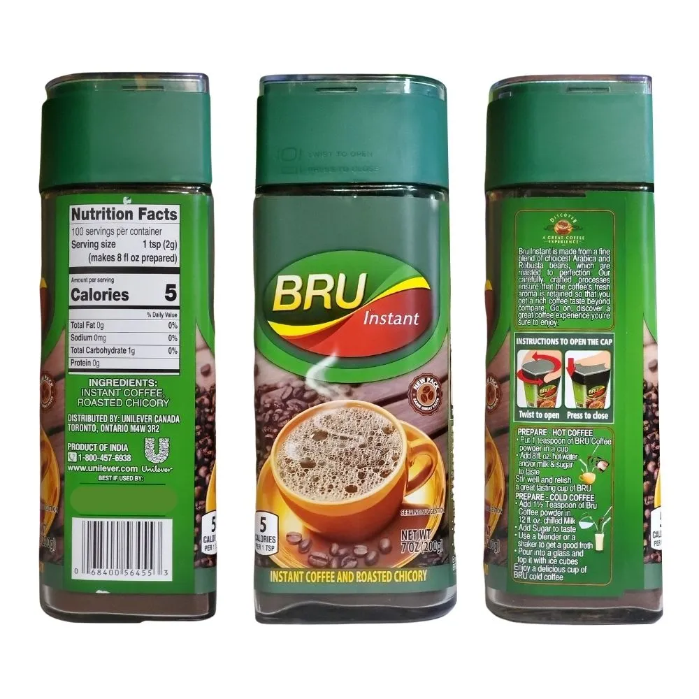 Bru Instant Coffee and Roasted Chicory 7oz (200g)