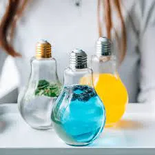 Bulb Shaped Mason Jar 220ml Plastic Color Globe Bottle