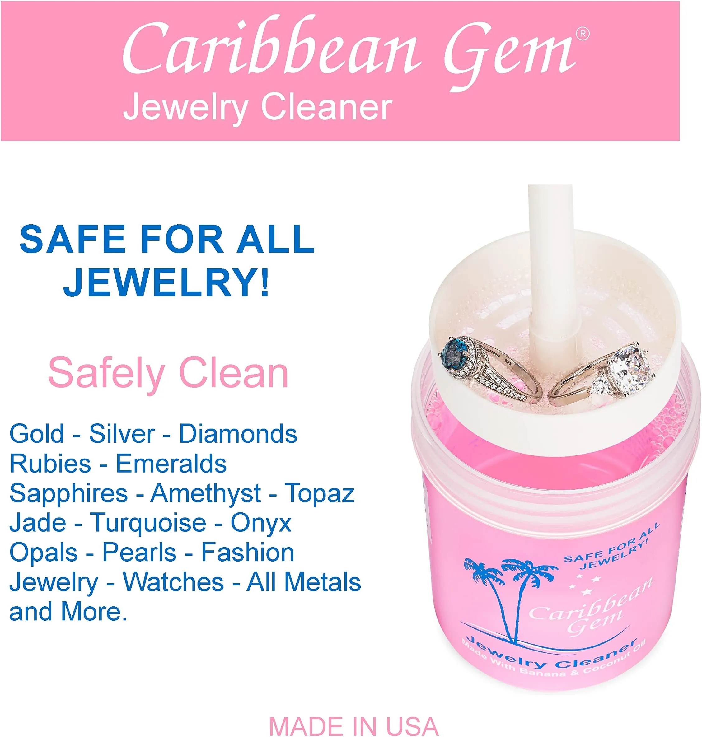 CG Jewelry Cleaner Jar - 8oz - Now with Cloth and (Free USA Shipping)