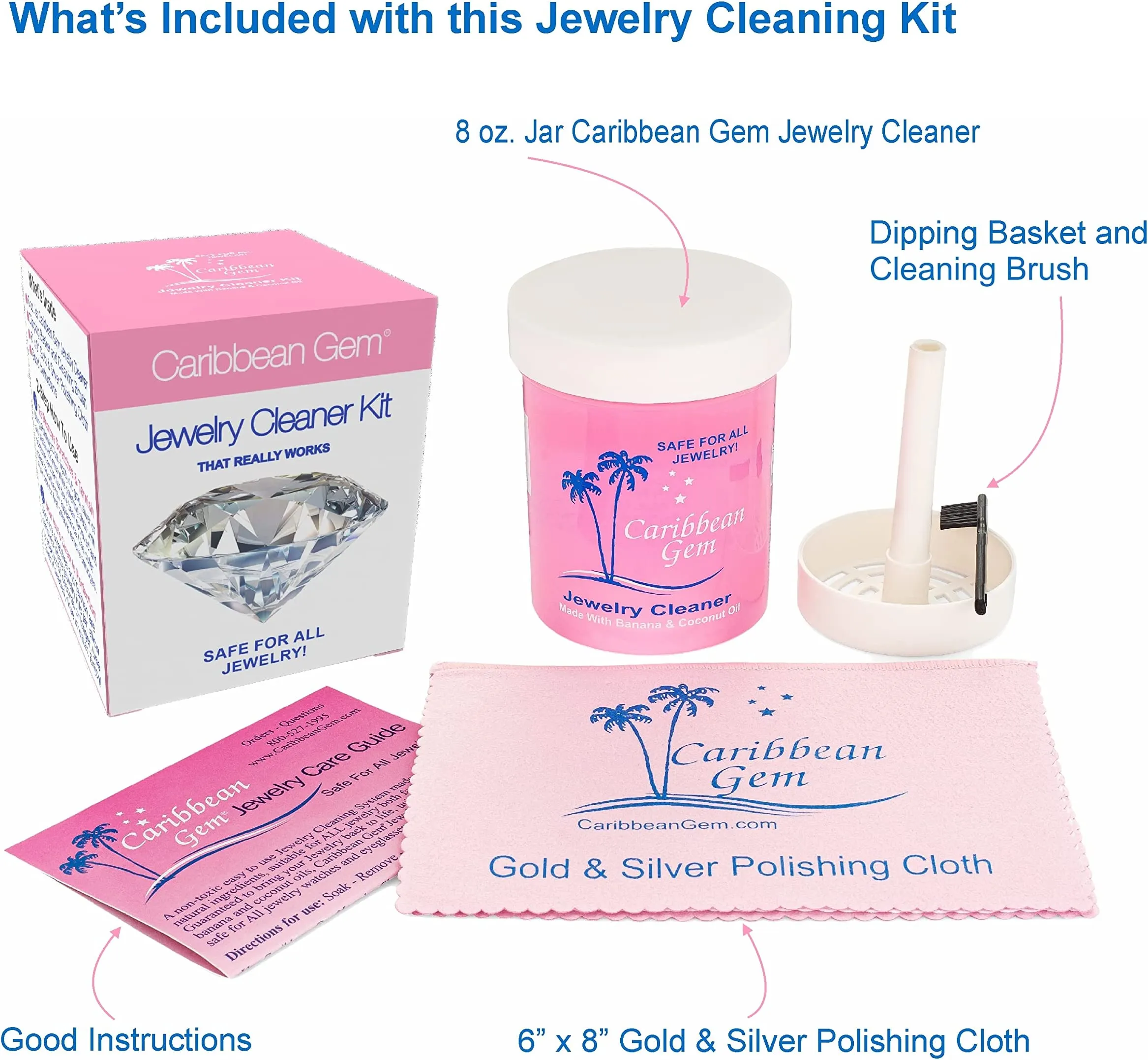 CG Jewelry Cleaner Jar - 8oz - Now with Cloth and (Free USA Shipping)