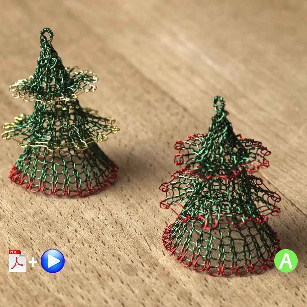 Christmas tree ornament PATTERN - Wire crochet pattern