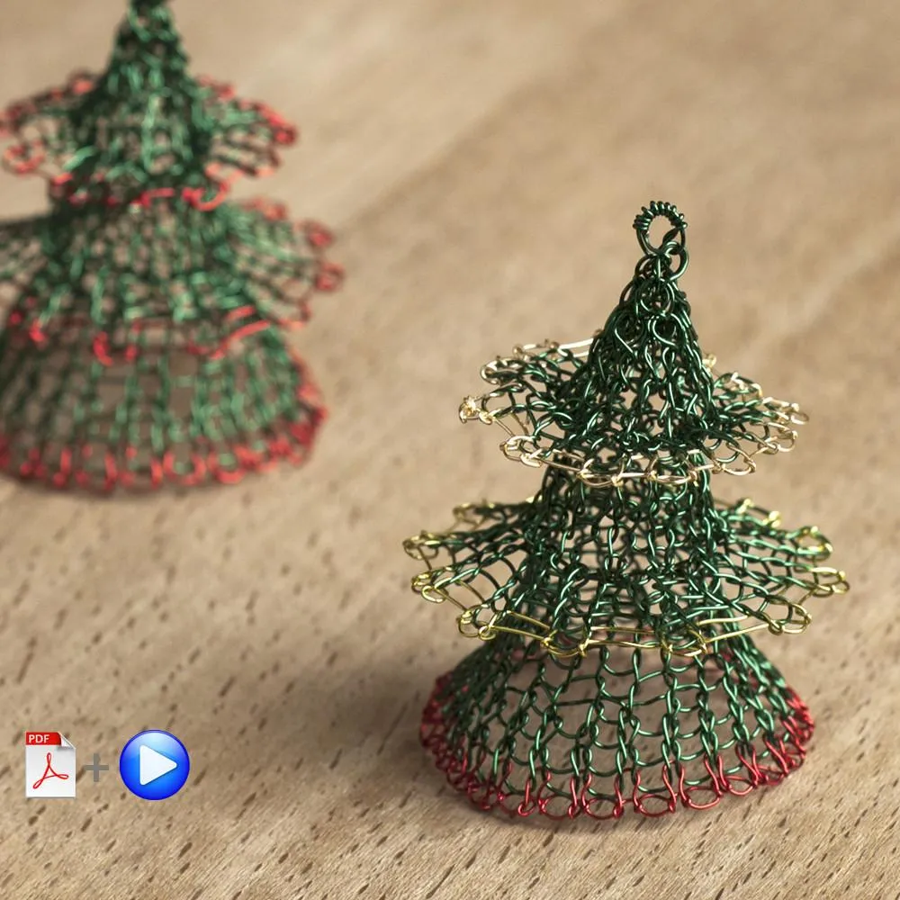 Christmas tree ornament PATTERN - Wire crochet pattern