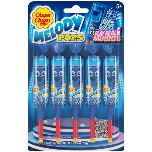 Chupa Chups Melody Pops 5pk Blister Blue Raspberry 2.6oz