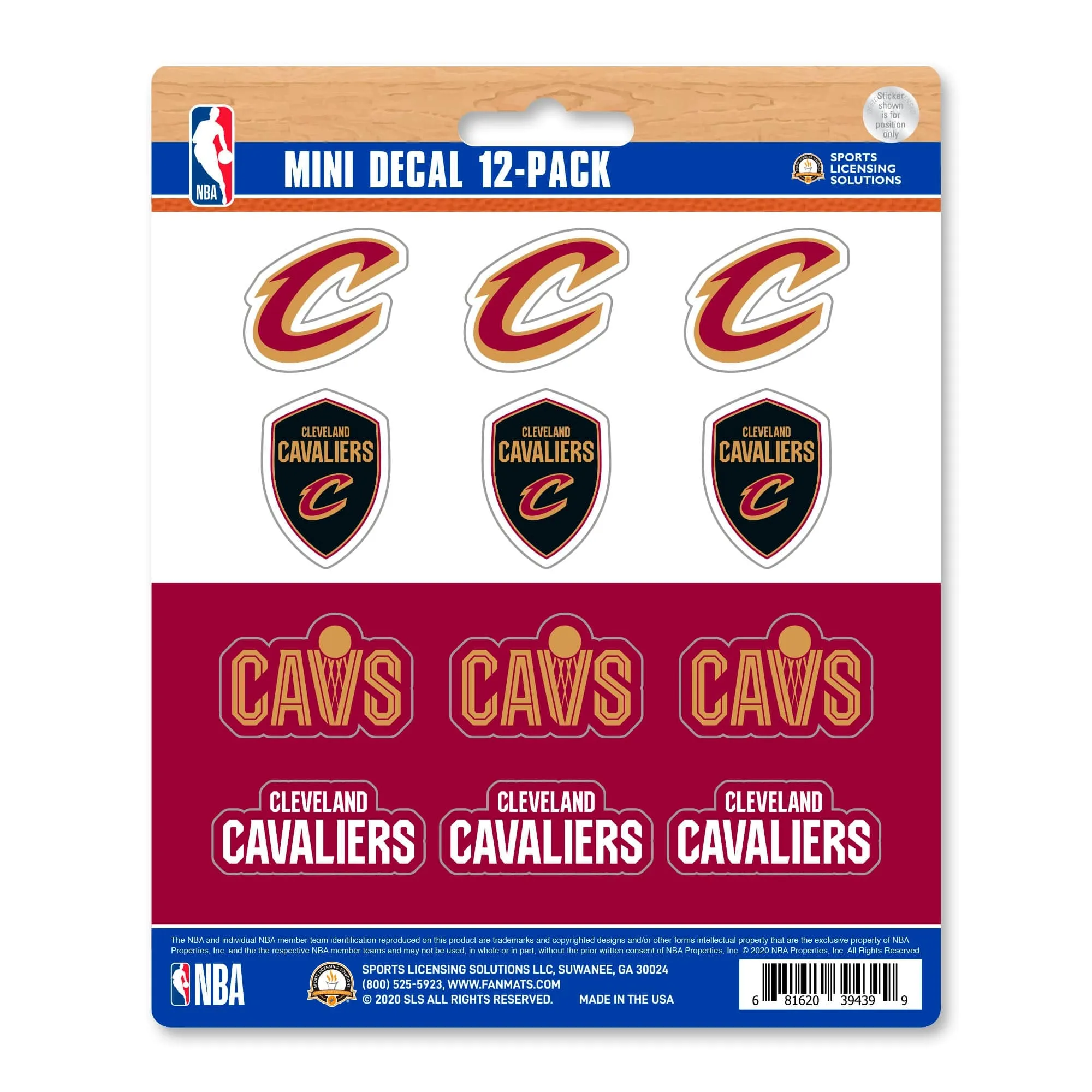 Cleveland Cavaliers 12 Count Mini Decal Sticker Pack