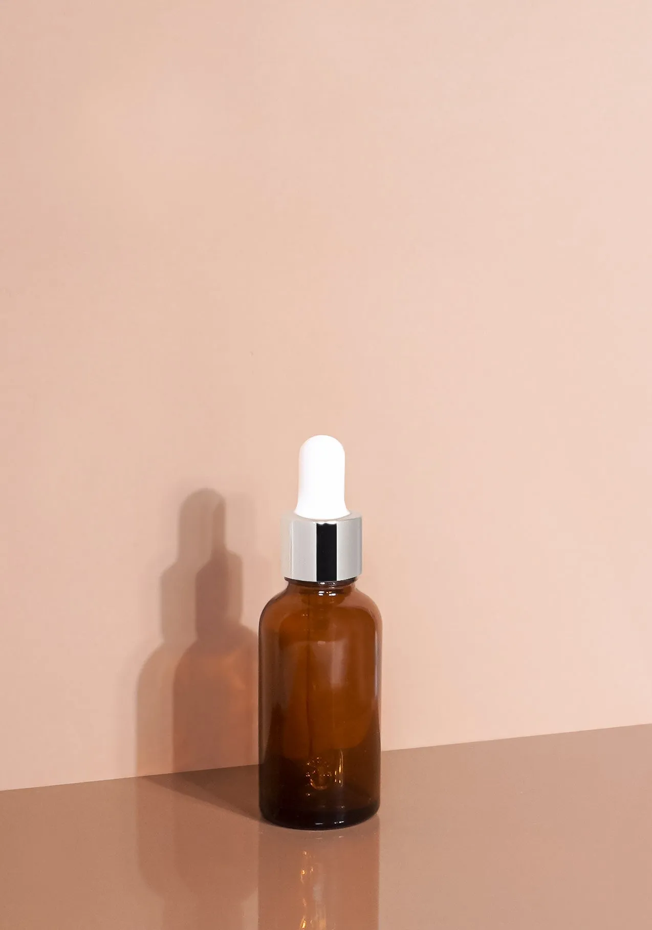 Cole Glass Bottle | Amber | White Rubber Dropper