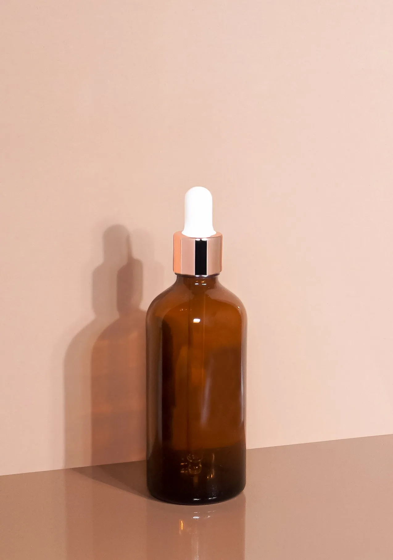 Cole Glass Bottle | Amber | White Rubber Dropper