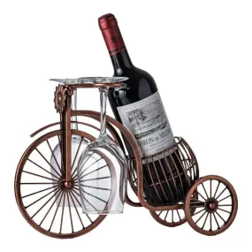 Creative Vintage Metal Wine Rack - Stylish Bottle & Glass Holder