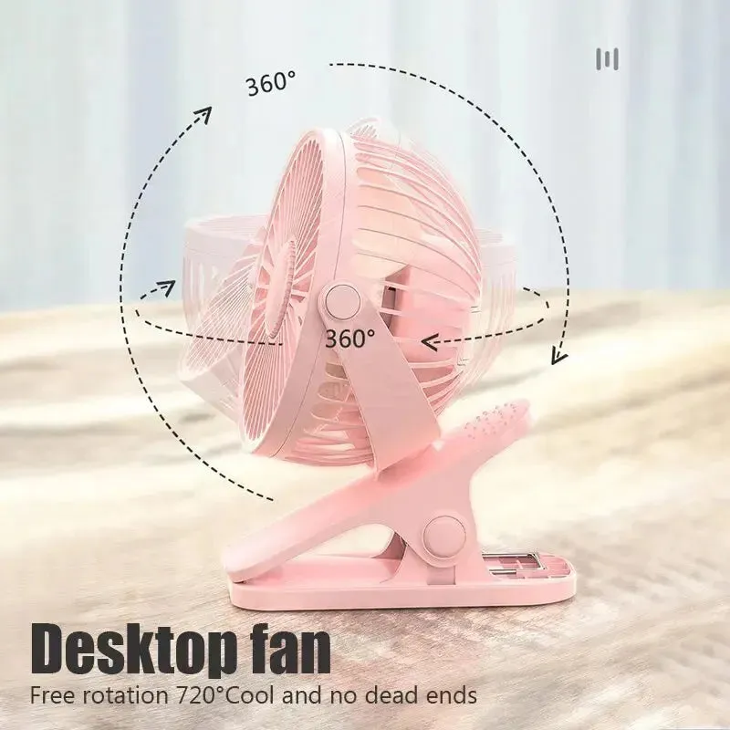 desktop rechargeable USB fan Usb Mini Fan Mini Student Class Dormitory Quiet Office Desktop Clip Charging Fan Ultra Long Range Silent Clip Fan Rechargeable