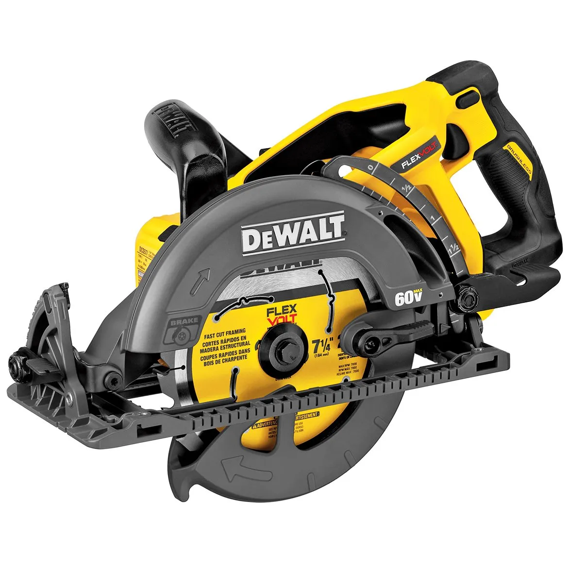 DeWALT DCS577B 60V 7-1/4-Inch Worm Drive Style Circular Saw - Bare Tool