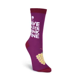 DRINK WINE CREW SOCKS-WOMEN'S