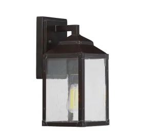 English Bronze Seeded Glass Outdoor Wall Lantern