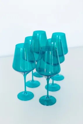 Estelle Colored Wine Stemware {Teal}_Single