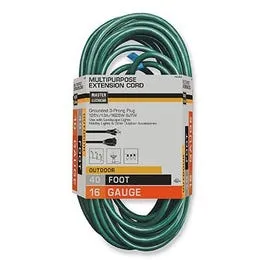 Extension Cord, 16/3, Green Vinyl, 40-Ft.