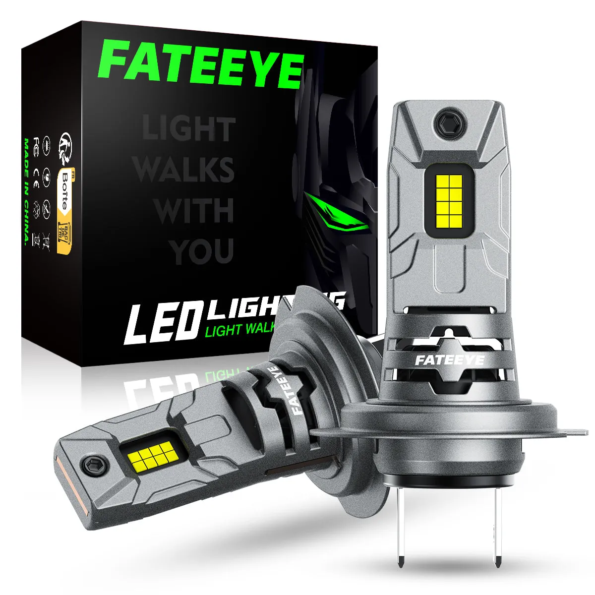 FATEEYE F10 SERIRE H7 MODEL 60W 12000LM HIGH QUALITY LED HEADLIGHTS BULBS