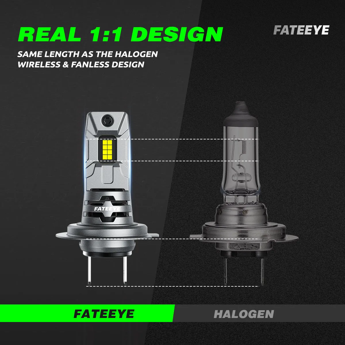 FATEEYE F10 SERIRE H7 MODEL 60W 12000LM HIGH QUALITY LED HEADLIGHTS BULBS