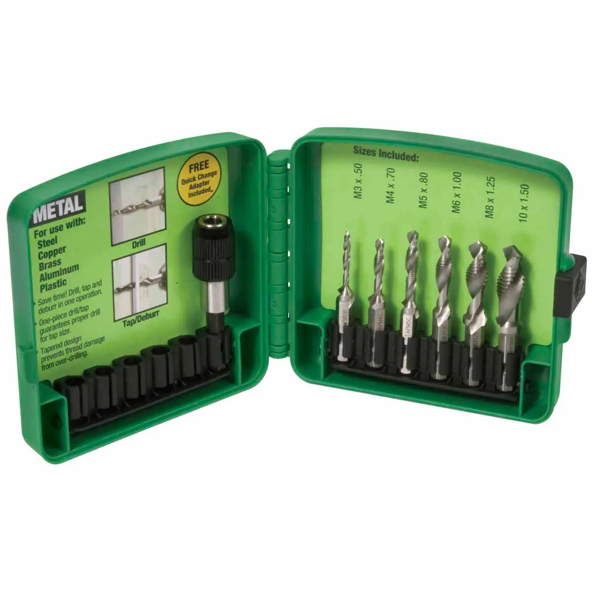 Greenlee DTAPKITM 6-Piece Metric Drill / Tap Set