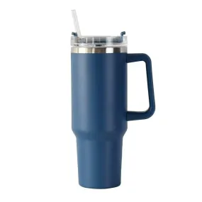 HydraMate 40oz Vacuum Tumbler with Straw - Navy Blue