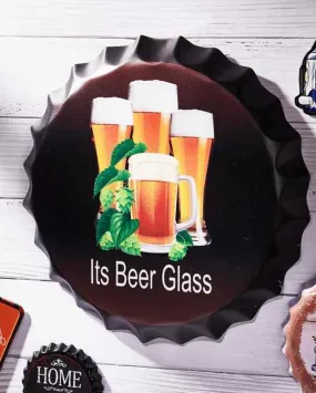 It's Beer Glass Bottle Cap Wall Decor | 14 inches