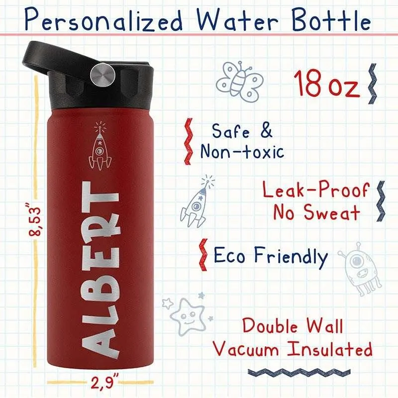 Kid's Water Bottle, Christmas Gift for Kids, Personalized Water Bottle