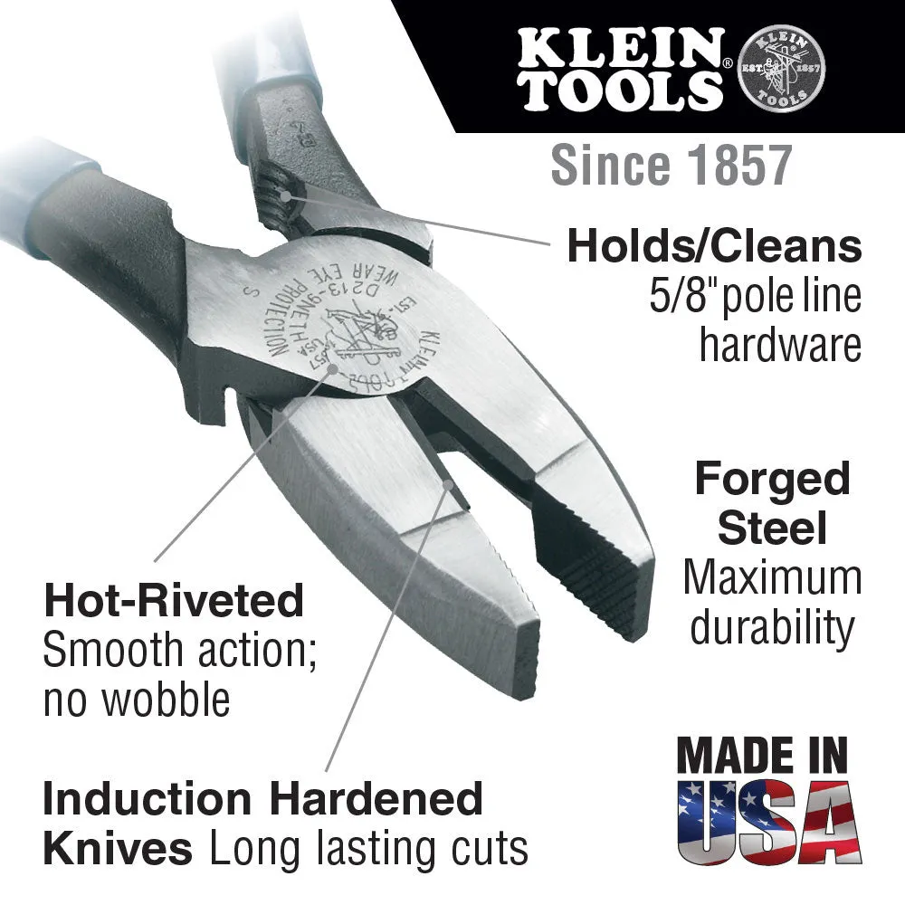 Klein Tools D2000-9NETH Lineman's Pliers, Bolt Thread-Holding