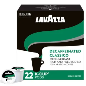 Lavazza Decaf Classico Coffee, Keurig Single-Serve K-Cup Pods, 22 Count