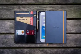 Leather Rhodia A5 Notebook & iPad Mini Cover - Black