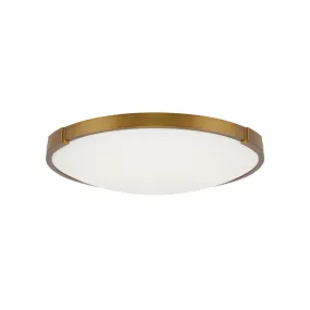 LED Flush Mount from the Lance Collection in Aged Brass Finish by Visual Comfort Modern