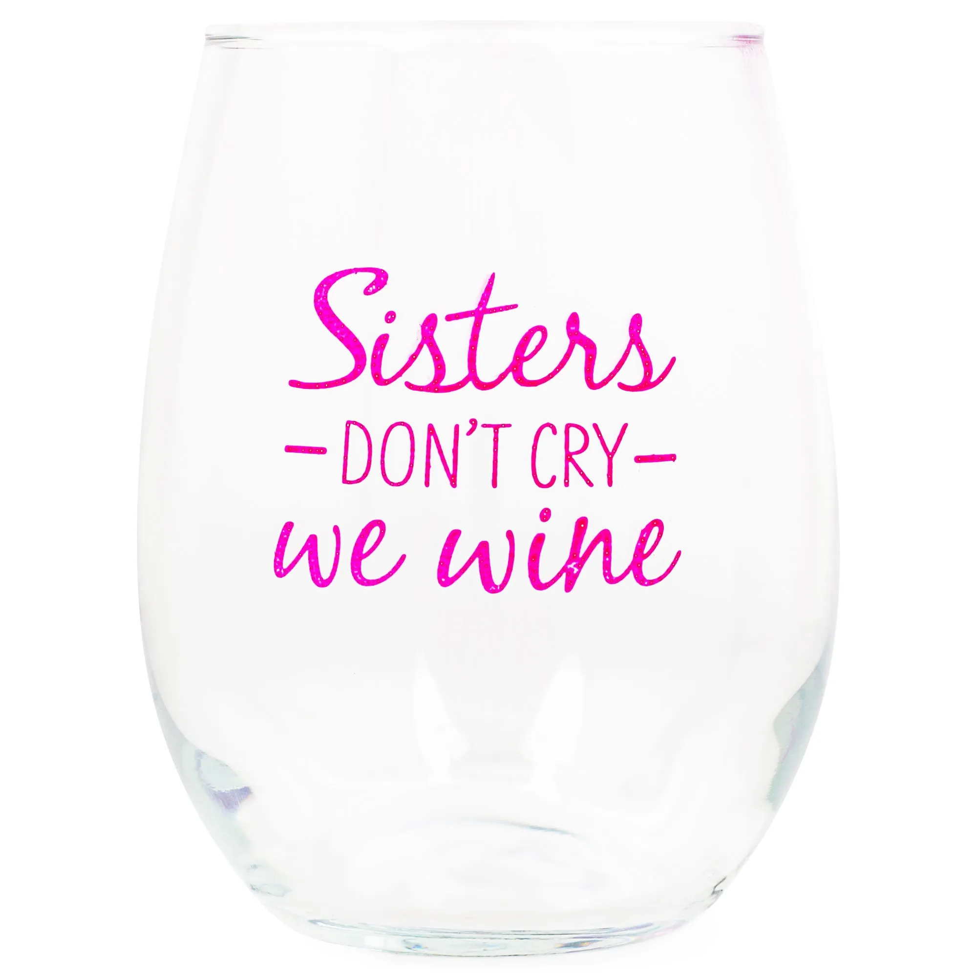 Life of the Virtual Party Black 14 ounce Glass Stemless Wine Glass