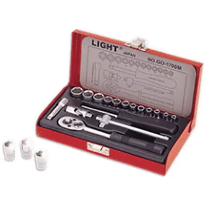 Light GO-1700M 1/4" Drive 17pcs Socket Wrench Set