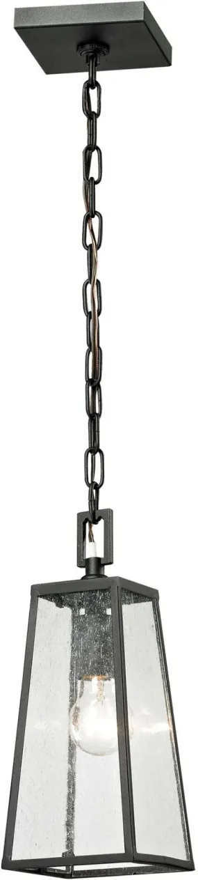 Meditterano 1 Light Outdoor Pendant In Textured Matte Black